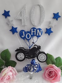 Image 14 of Personalised Motorbike Cake Topper, Glitter Motorbike cake topper