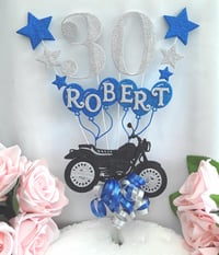 Image 13 of Personalised Motorbike Cake Topper, Glitter Motorbike cake topper