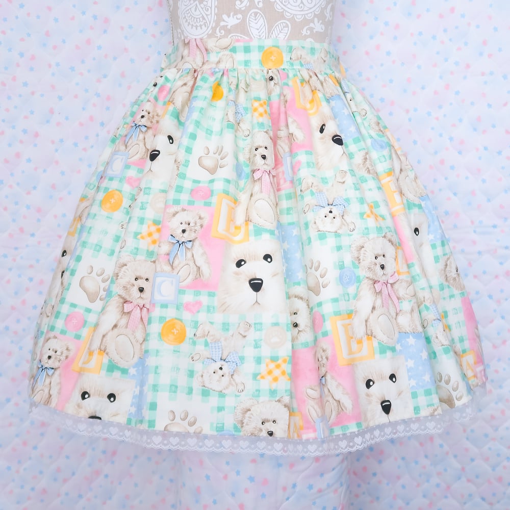 Lolita Skirt: Gingham Teddy