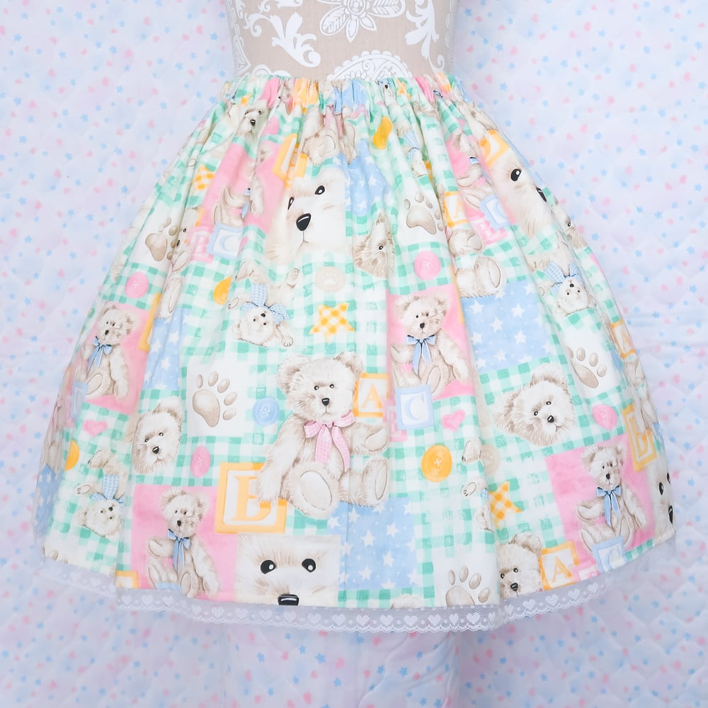 Lolita Skirt: Gingham Teddy