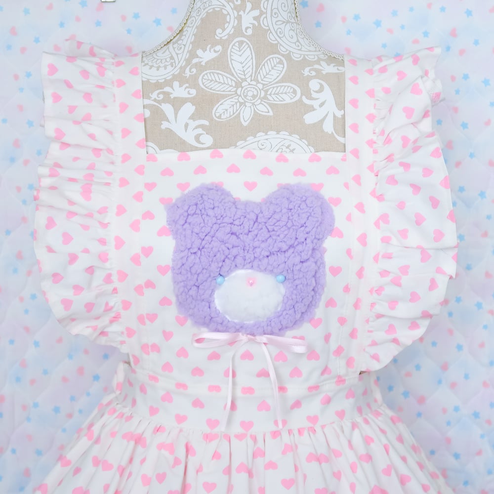 Ruffle Apron Skirt: Pink Heart