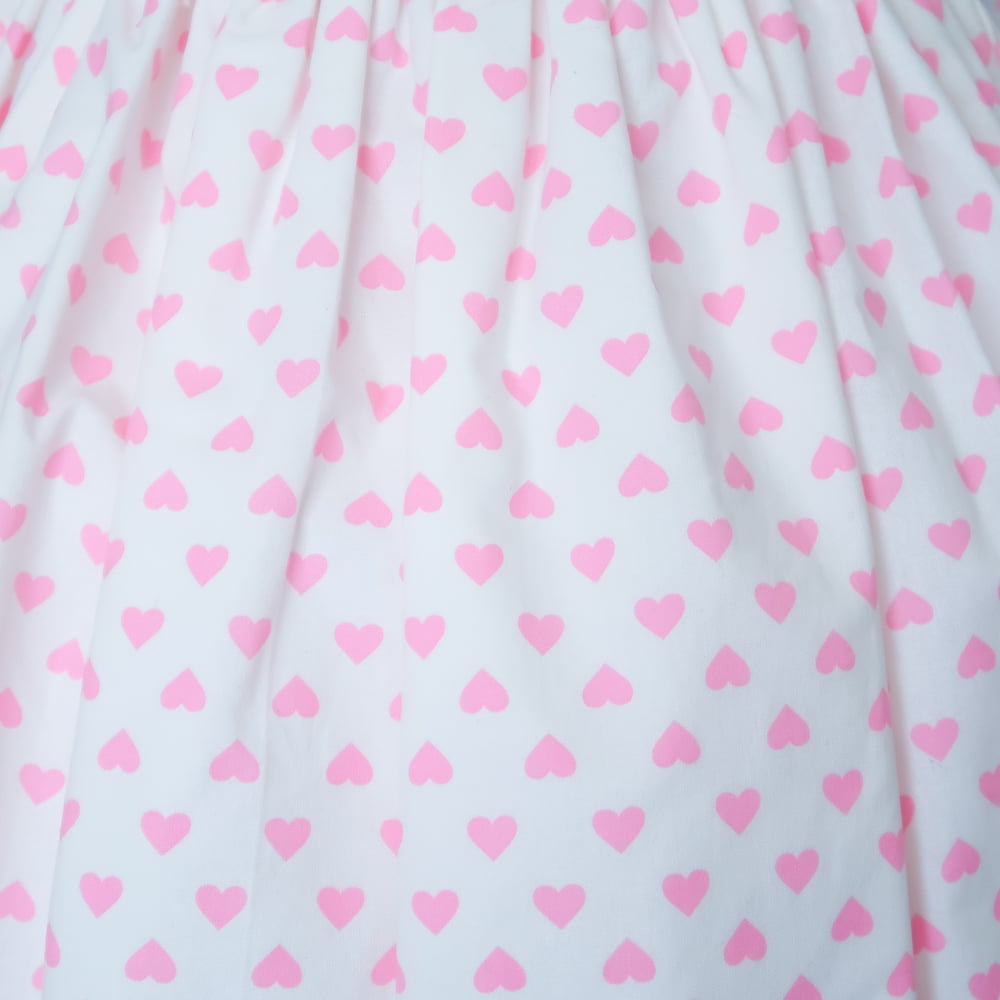 Ruffle Apron Skirt: Pink Heart