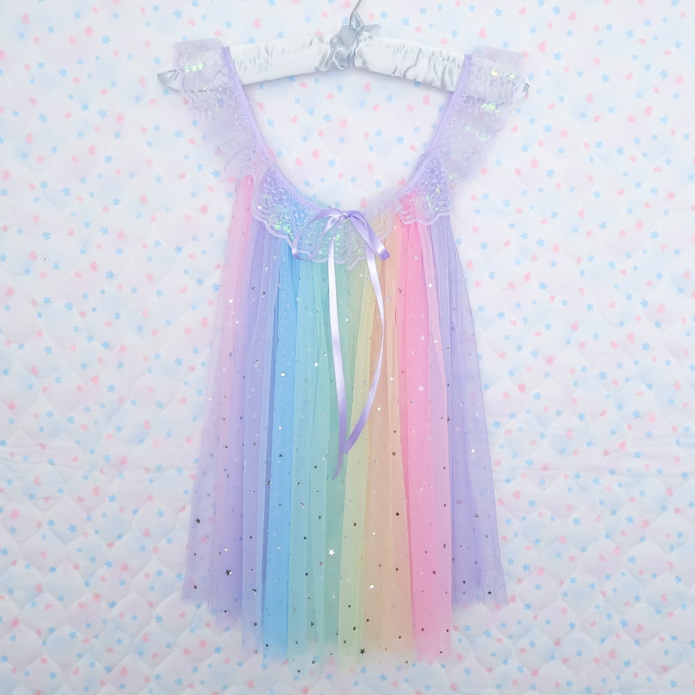 Iridescent Peignoir: Rainbow x Lavender