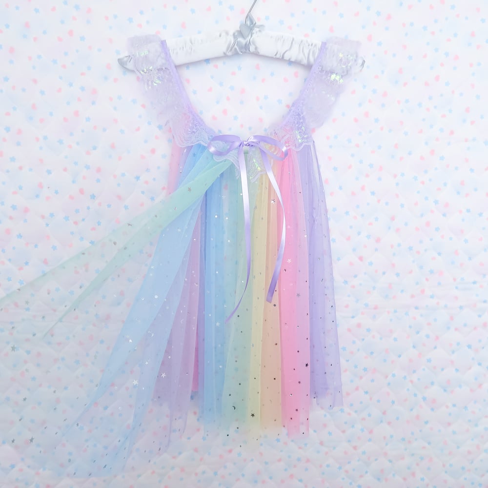 Iridescent Peignoir: Rainbow x Lavender