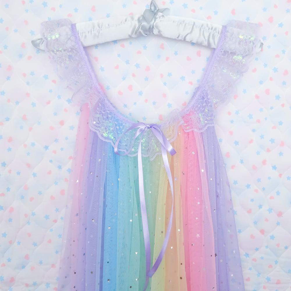 Iridescent Peignoir: Rainbow x Lavender