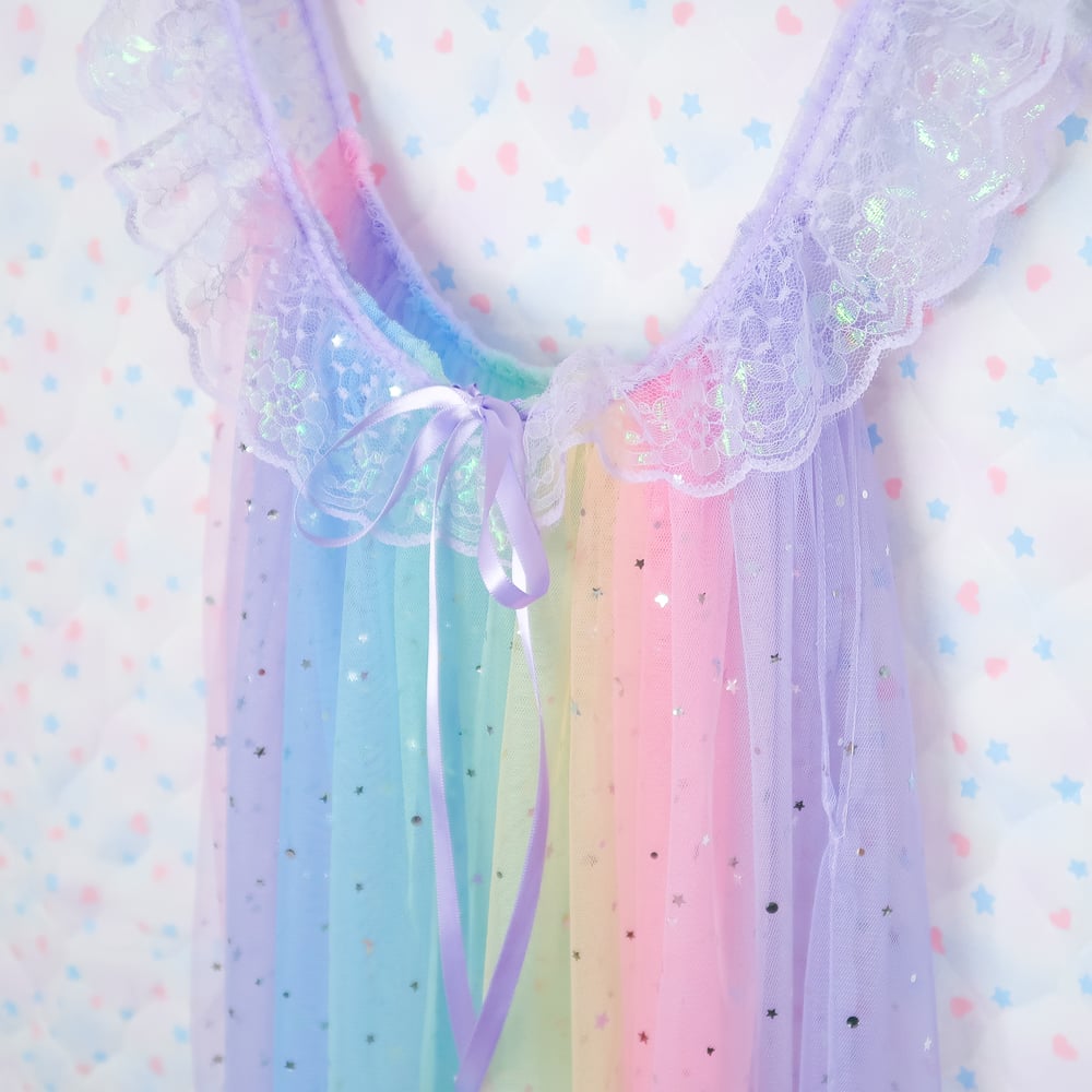 Iridescent Peignoir: Rainbow x Lavender