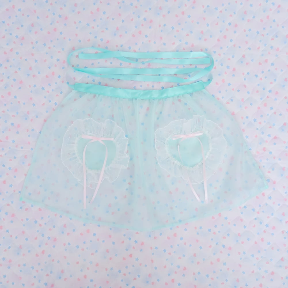 Heart Pocket Apron: Mint