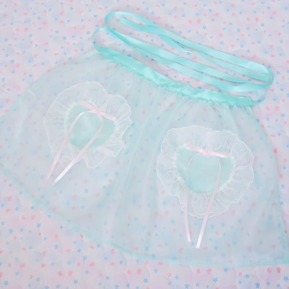 Heart Pocket Apron: Mint