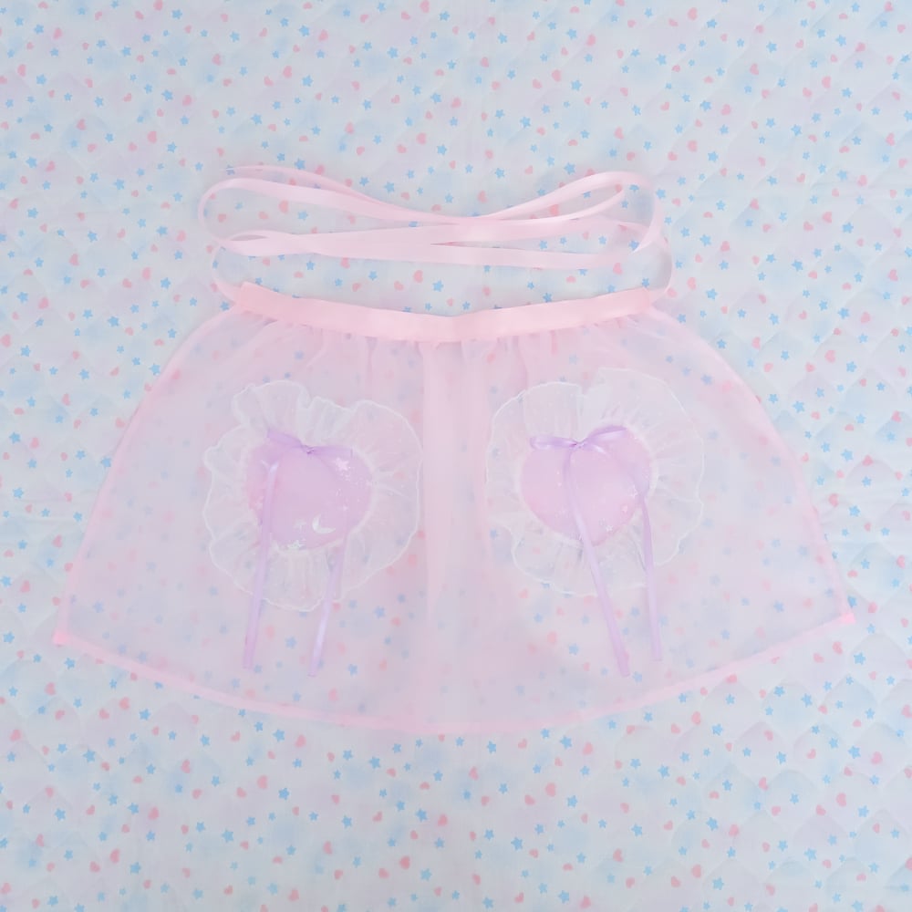 Heart Pocket Apron: Pink x Lavender