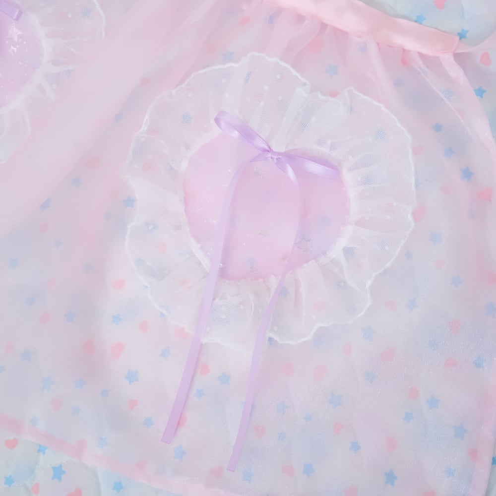 Heart Pocket Apron: Pink x Lavender
