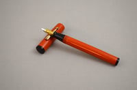 Image 2 of Salz Bros Orange Fountain Pen, 1920/1930 Era Lever Fill Action Writer, #0299