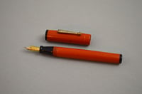 Image 4 of Salz Bros Orange Fountain Pen, 1920/1930 Era Lever Fill Action Writer, #0299