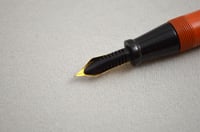 Image 9 of Salz Bros Orange Fountain Pen, 1920/1930 Era Lever Fill Action Writer, #0299