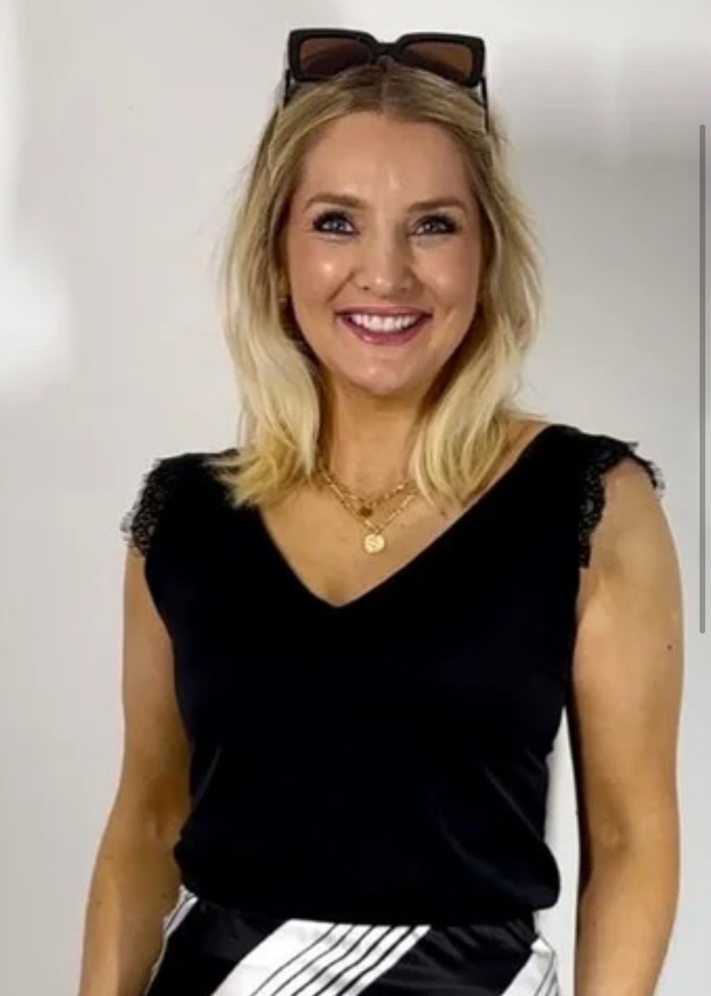 Image of Lace Camisole Top Black