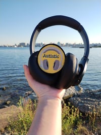 Autistic headphones iron on patch 