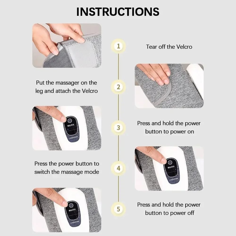 Electric Leg Massager - Wireless Rechargeable Air Compression for Pain Relief
