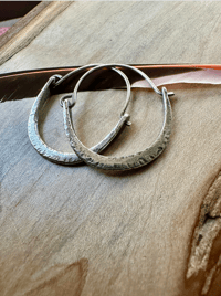 Image 2 of Half Circle Sterling Hoops/ n215