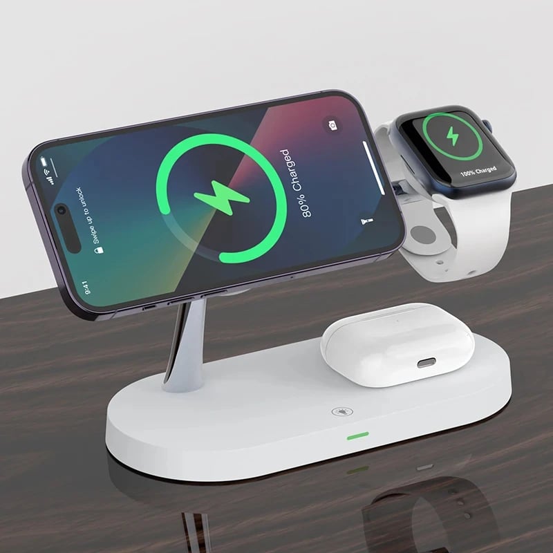 3-in-1 Wireless Charger Stand - Magsafe, Airpods Pro, Apple Watch Fast Charging Station