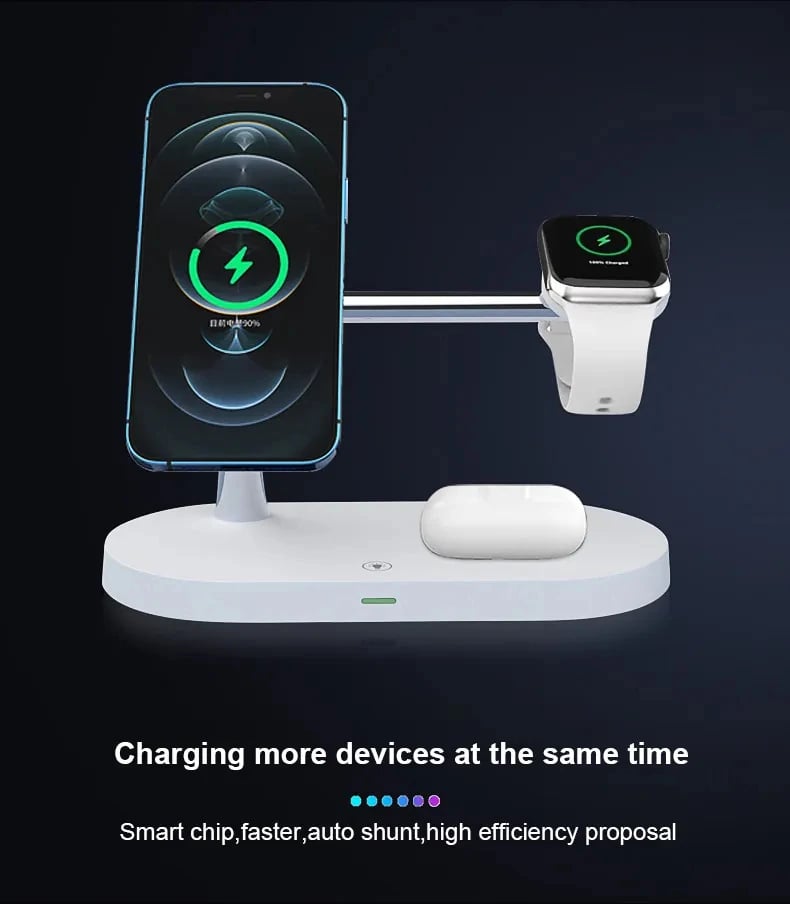 3-in-1 Wireless Charger Stand - Magsafe, Airpods Pro, Apple Watch Fast Charging Station