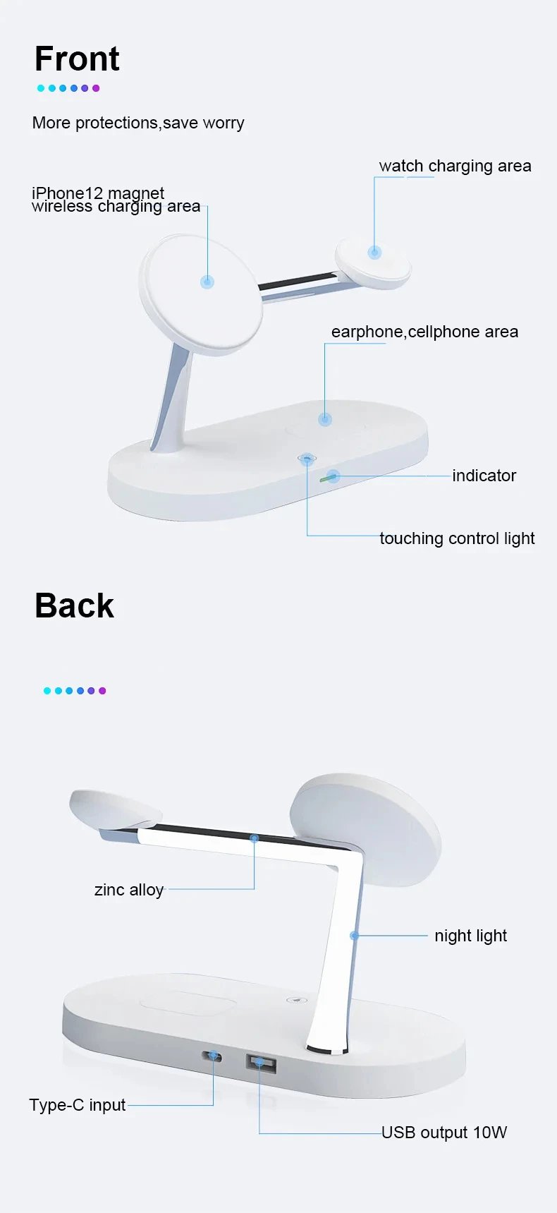 3-in-1 Wireless Charger Stand - Magsafe, Airpods Pro, Apple Watch Fast Charging Station
