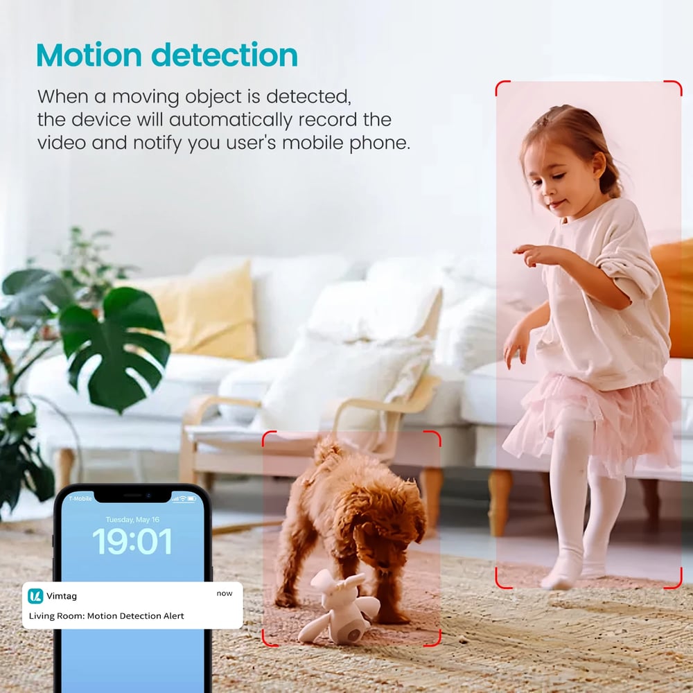 6MP Indoor Security WIFI Camera - IP 2-Way Audio, HD Night Vision, AI Human Detect