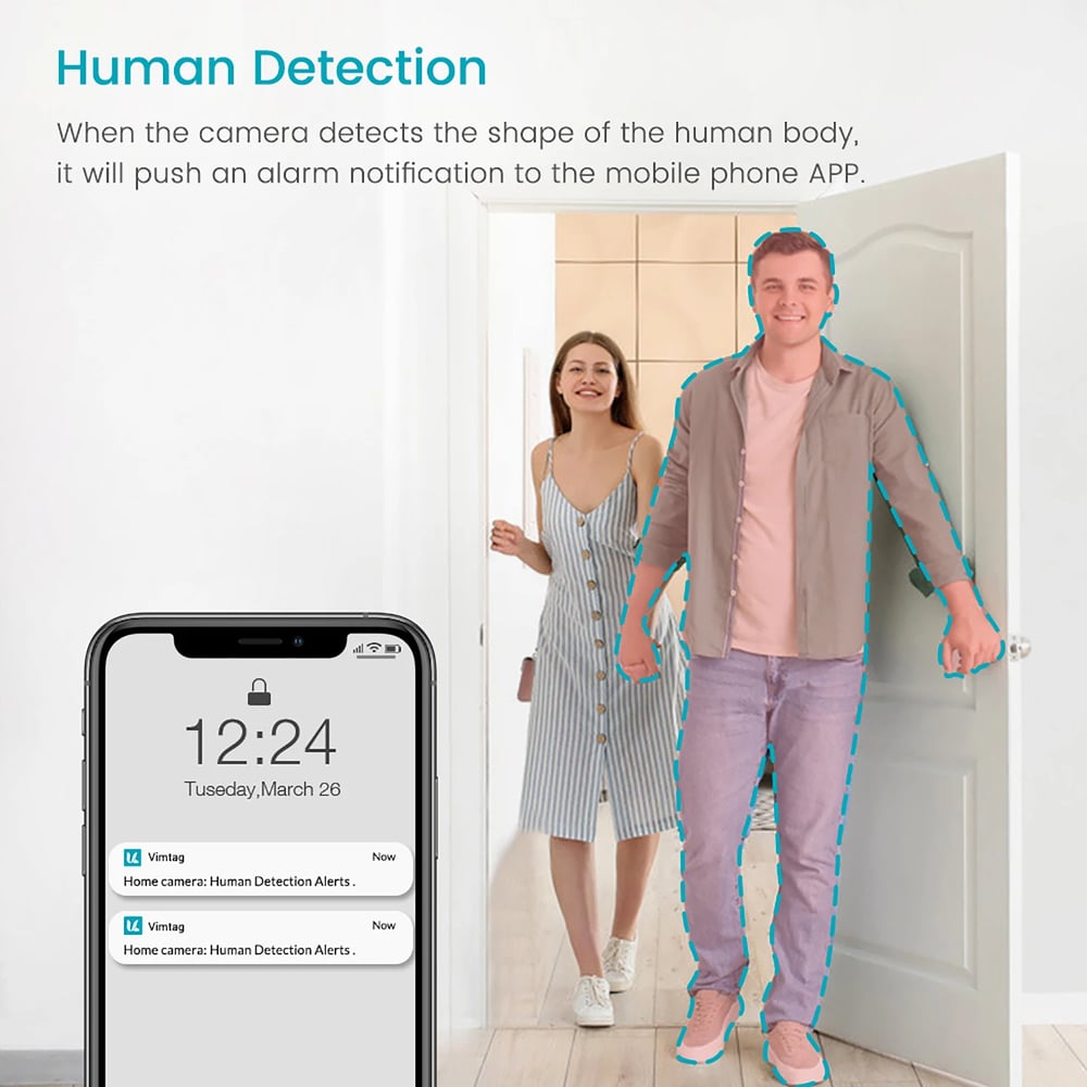 6MP Indoor Security WIFI Camera - IP 2-Way Audio, HD Night Vision, AI Human Detect