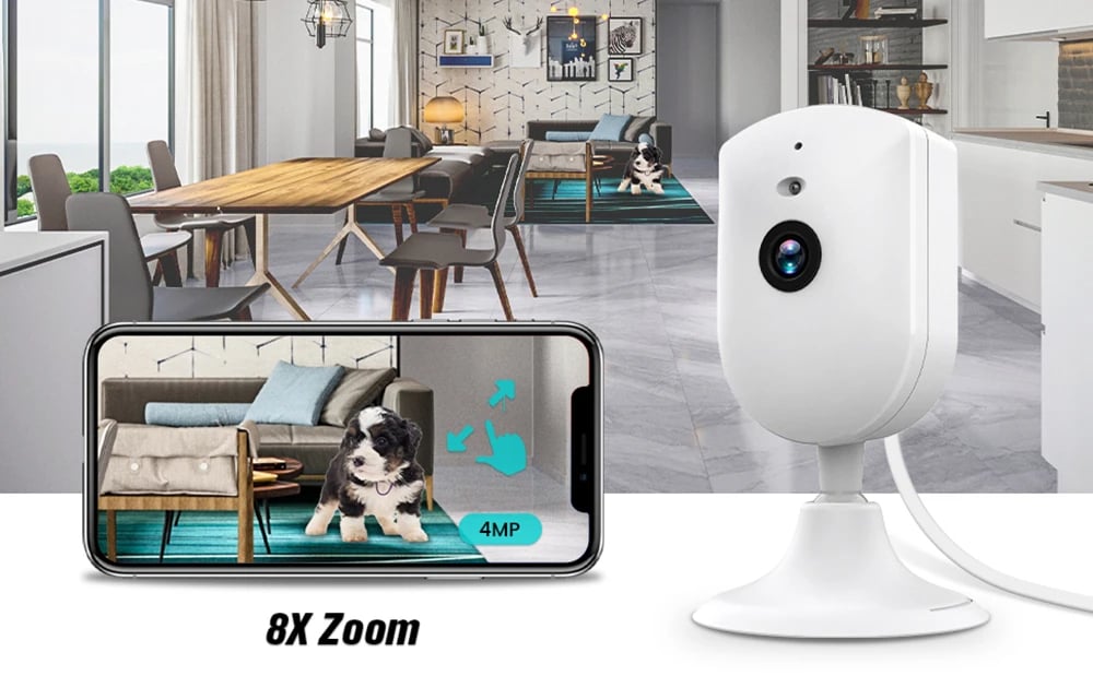 6MP Indoor Security WIFI Camera - IP 2-Way Audio, HD Night Vision, AI Human Detect