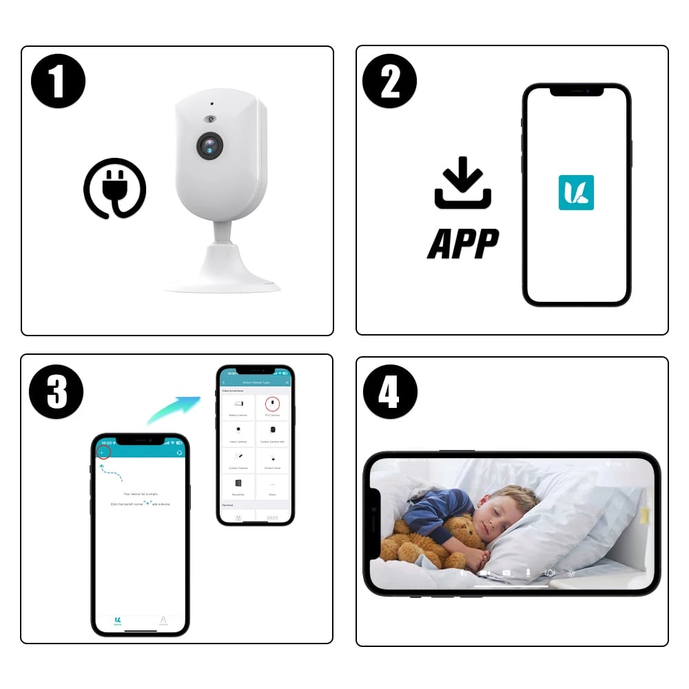 6MP Indoor Security WIFI Camera - IP 2-Way Audio, HD Night Vision, AI Human Detect