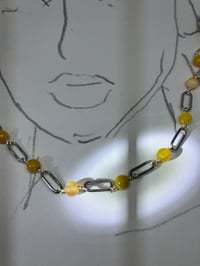 Image 2 of Stainess & Stones Harmony|  agate paper clip choker necklace convertible to double stranded bracelet