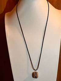 Image 3 of Wrap-around NEW! Pink opal Stone Pendant Necklace Cotton Vegan Cord, Unisex BoHo