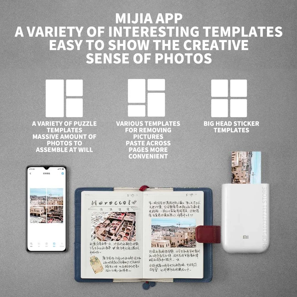 New Original Portable Mini Xiaomi Pocket Photo Printer Wireless Bluetooth Thermal Print AR Video 