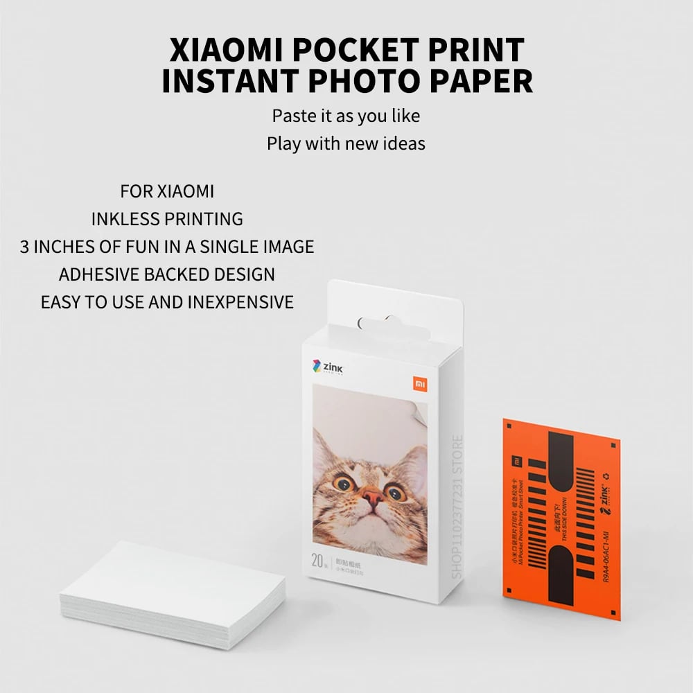 New Original Portable Mini Xiaomi Pocket Photo Printer Wireless Bluetooth Thermal Print AR Video 