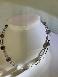 Image 3 of Stainless & Stones Harmony | Rutilated Quartz paired with Jade Necklace