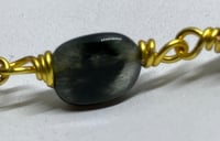 Image 5 of 2-in-1 Natural Obsidian Amethyst Gold plated wire-wrap Choker Necklace Bracelet Gift for Her