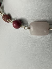 Image 3 of The Rouge | Rose quartz tourmaline rhodonite rhodochrosite protection and healing necklace