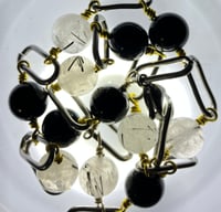 Image 2 of Stainless & Stones Harmony | Rutilated Quartz paired with Jade Necklace