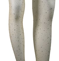 Nude Rhinestone Fishnet Stockings