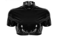 Black Patent Leather Crop Top