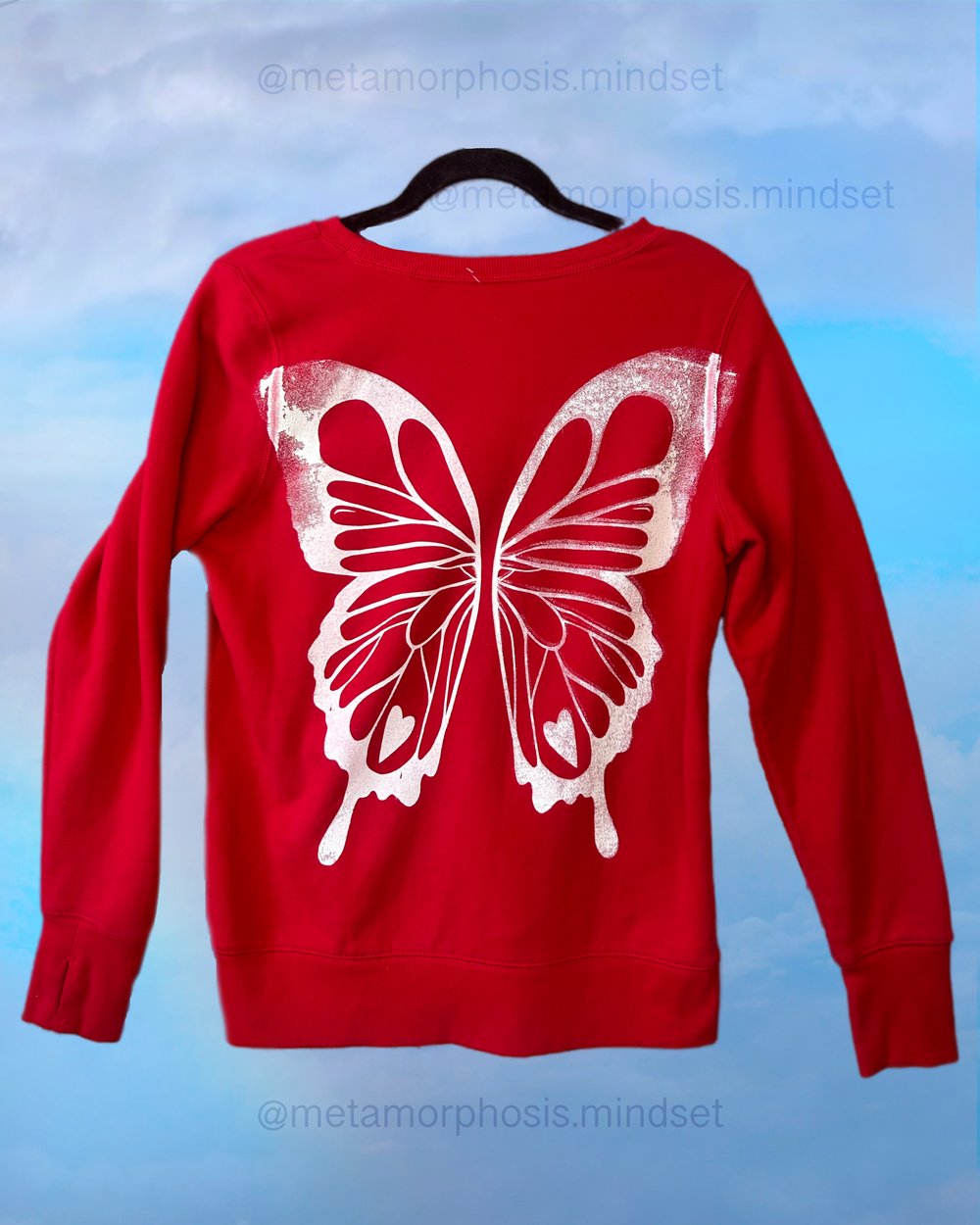 Medium/ Small Red Fleece Trust the Butterfly