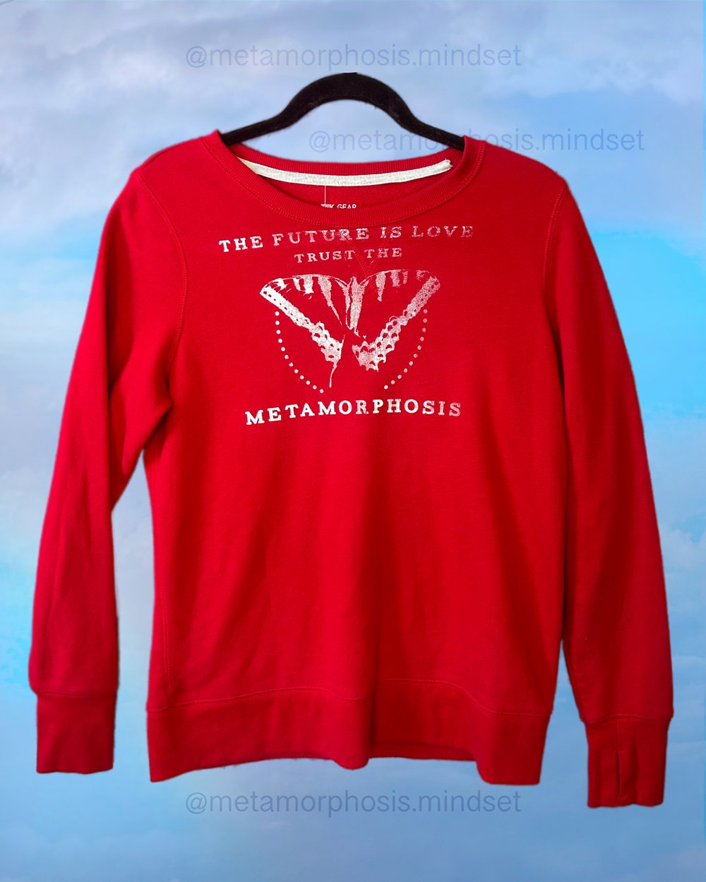 Medium/ Small Red Fleece Trust the Butterfly