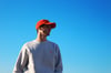studio paris. corduroy cap, blood orange.