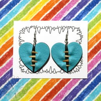 Image 1 of Centre Hung Heart Earrings - Custom