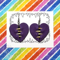 Image 3 of Centre Hung Heart Earrings - Custom