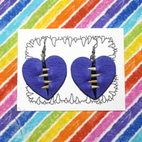 Image 4 of Centre Hung Heart Earrings - Custom