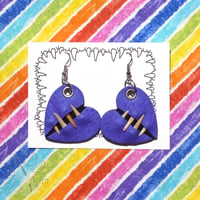 Image 1 of Corner Hung Heart Earrings - Custom