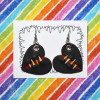 Image 3 of Corner Hung Heart Earrings - Custom