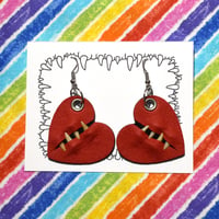 Image 4 of Corner Hung Heart Earrings - Custom