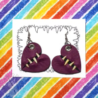 Image 5 of Corner Hung Heart Earrings - Custom