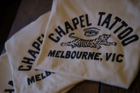 Image 2 of CHAPEL TATTOO EYE / TIGER TEE - "MELBOURNE VIC" NATURAL / BLACK