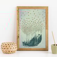 Feather and grass print // A5 and A4